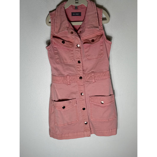 Girl's DL1961 Pink Denim Sleeveless Jumper Sz S