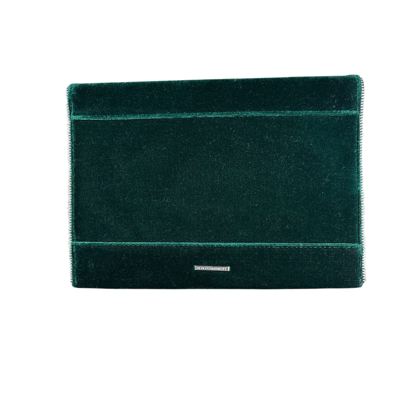 Rebecca Minkoff Dark Green Velvet Envelop Clutch Sz 11"x8"