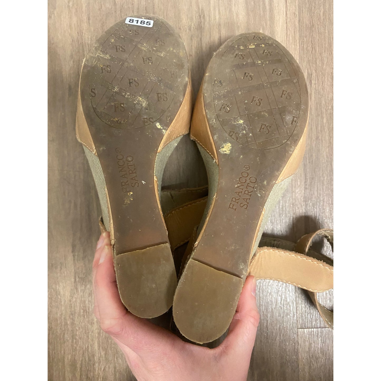 Franco Sarto Tan Wedges Sz 8
