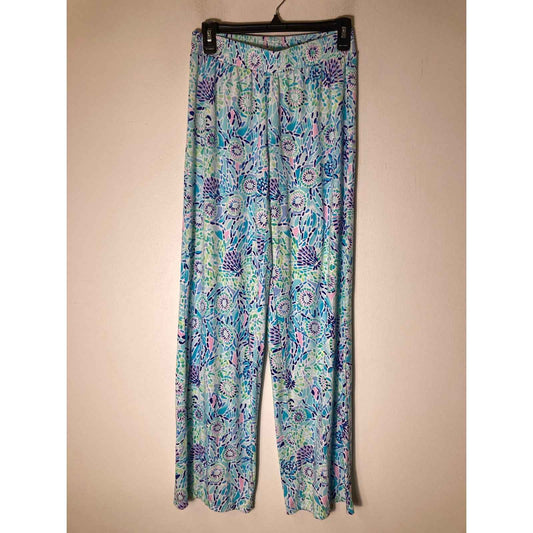 Lilly Pulitzer Light Blue Print Pull On Lounge Wear Pants Sz XS
