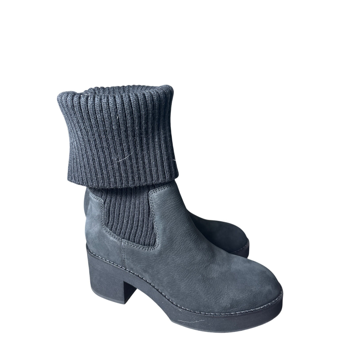 NIB Eileen Fisher Black Mixed Media Boot Sz 7.5