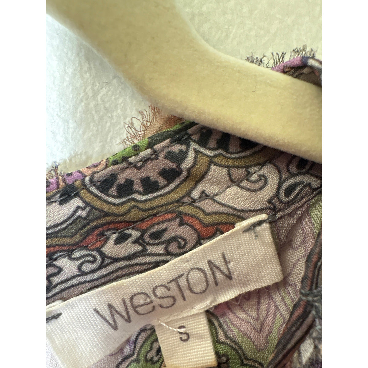 Weston Mulicolored Paisley Long Sleeve Semi Sheer Top Sz S