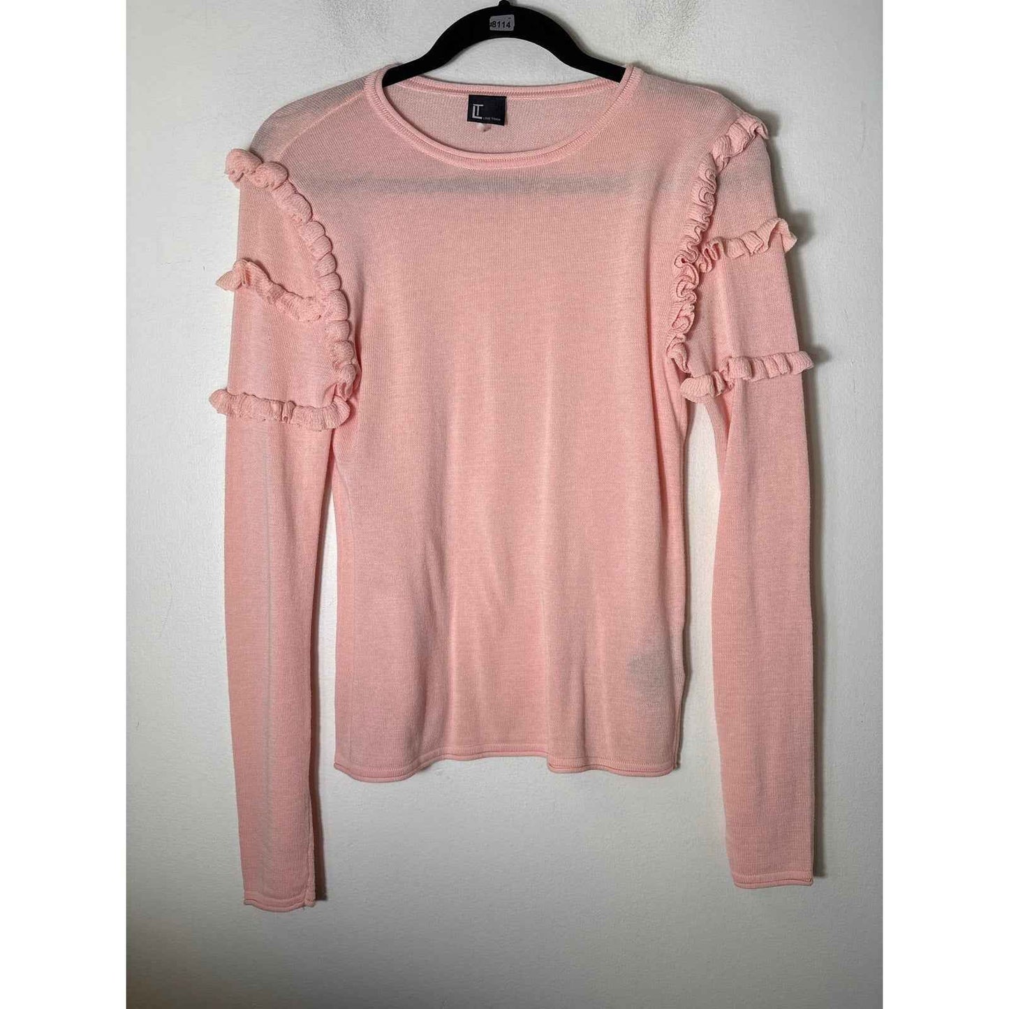 Love Token Pink Ruffled Pullover Sweater Sz S
