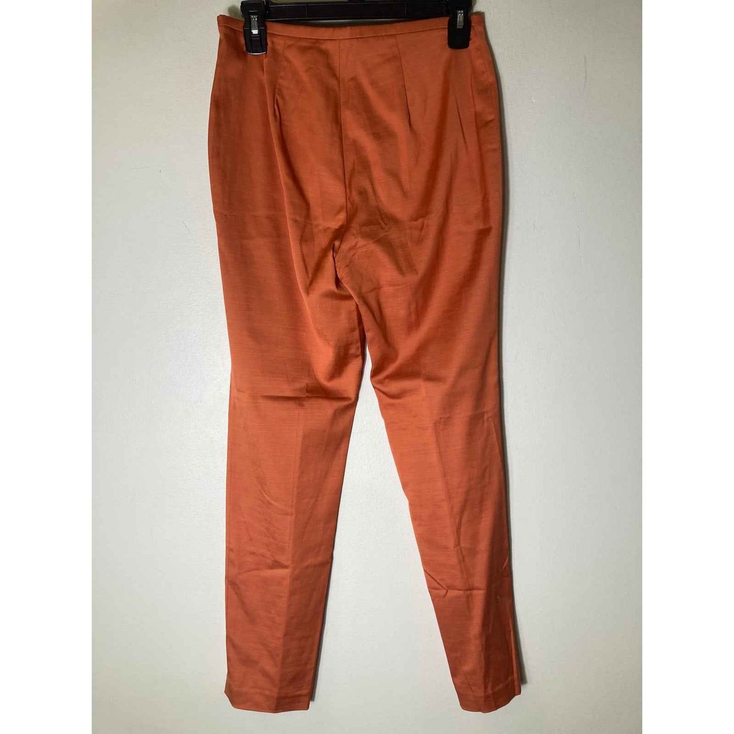 J. McLaughlin Orange Flat Front Side Zip Cigarette Style Pants Sz 2