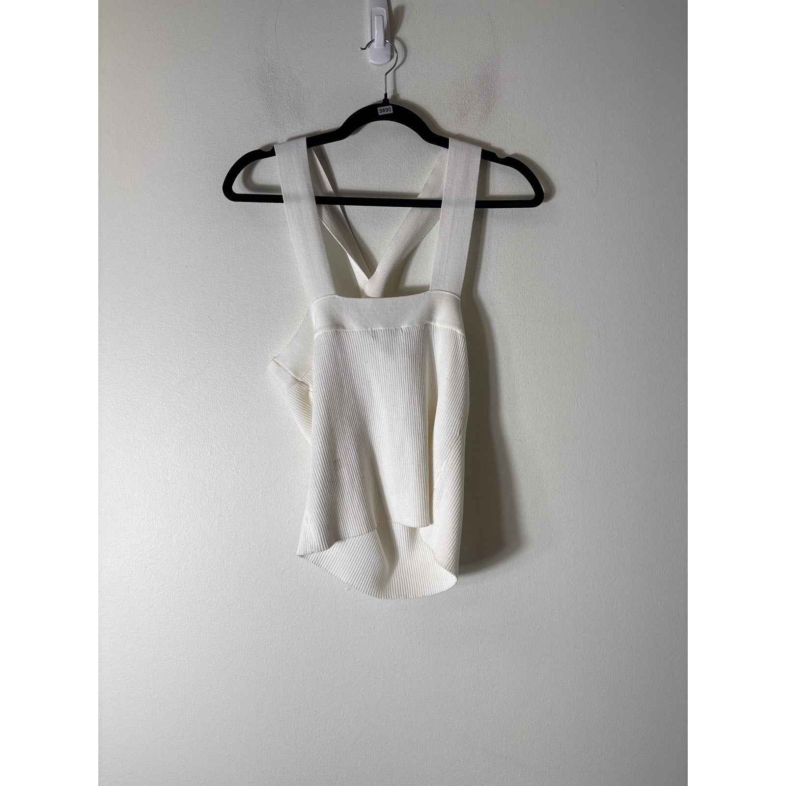 Skies are Blue Off White Sleeveless Cross Back Sweater Sz L