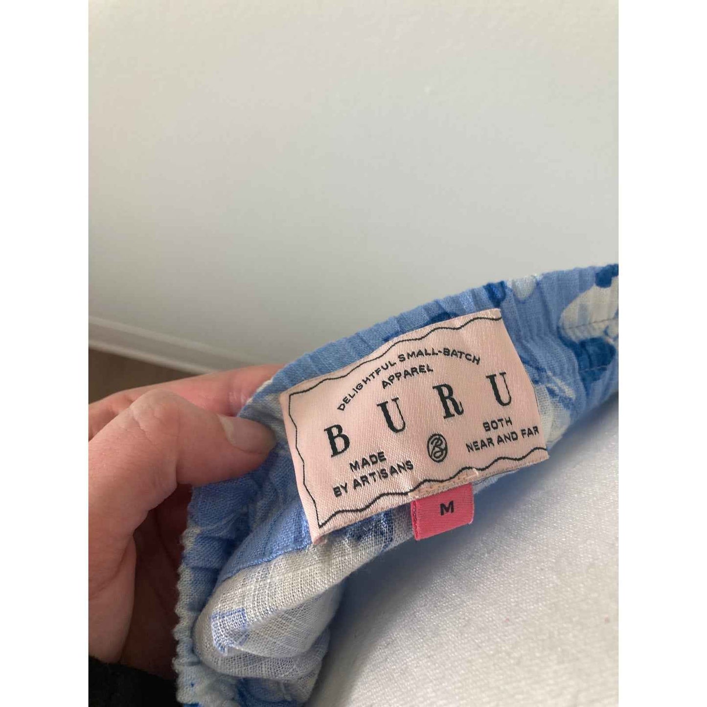 Buru Blue and White Shorts and Top Set Sz M