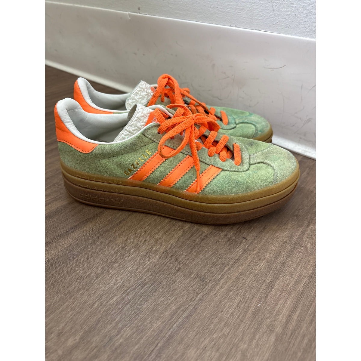 Adidas Green Gazelle Swede Stacked Sneaker Sz 7