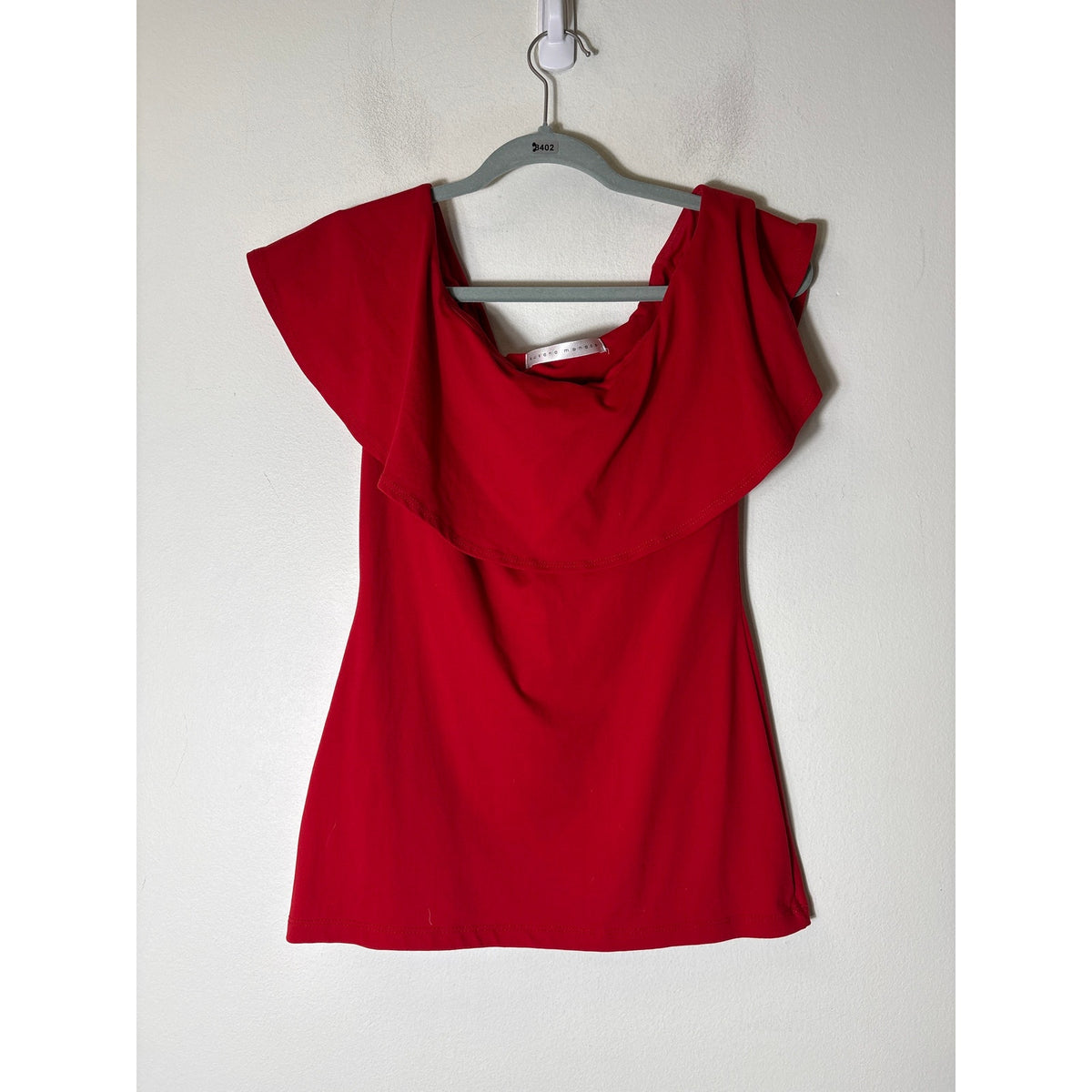 Susana Monaco Red Off The Shoulder Ruffle Top Sz S
