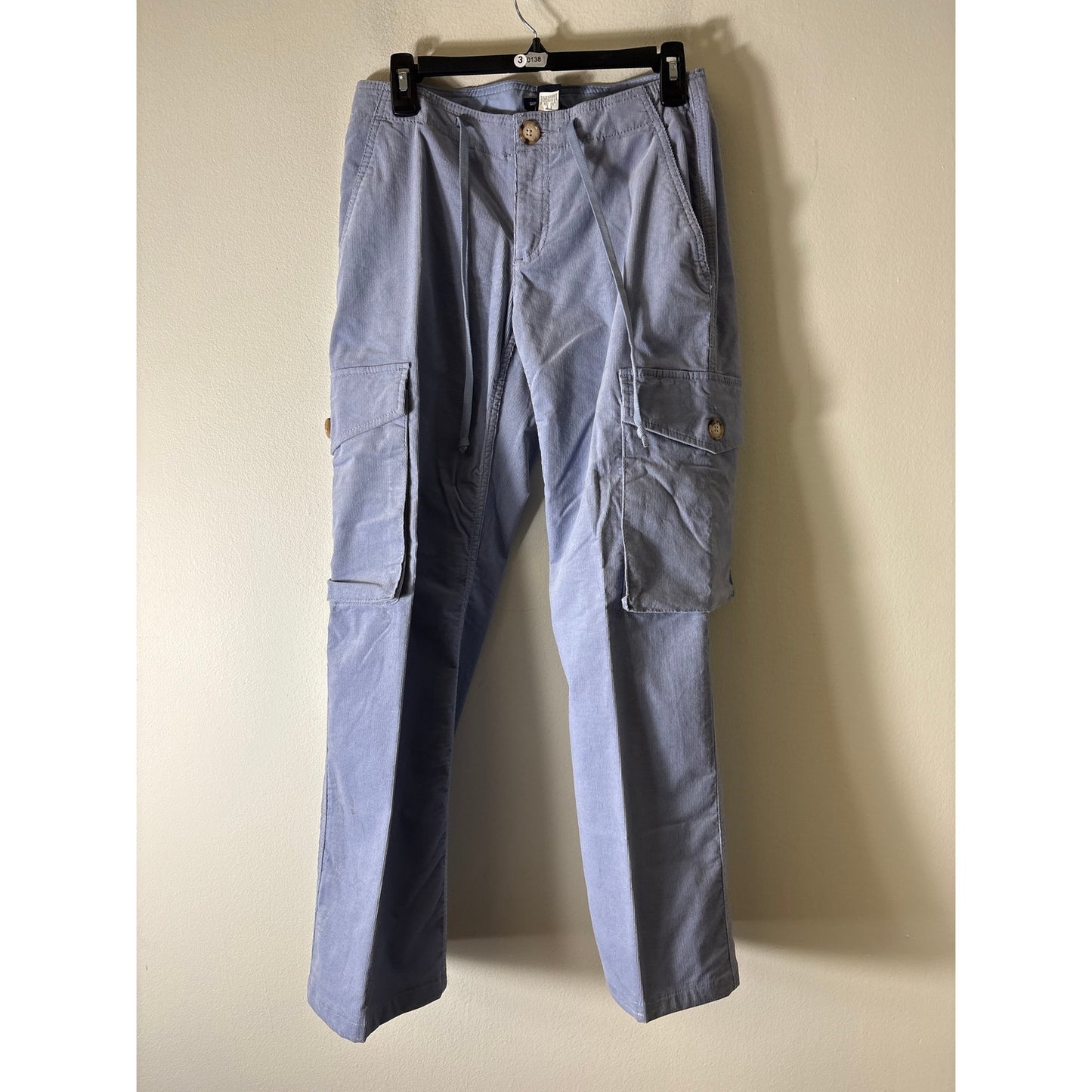 Gap Light Blue Drawstring Cargo Cord Pant Sz 4