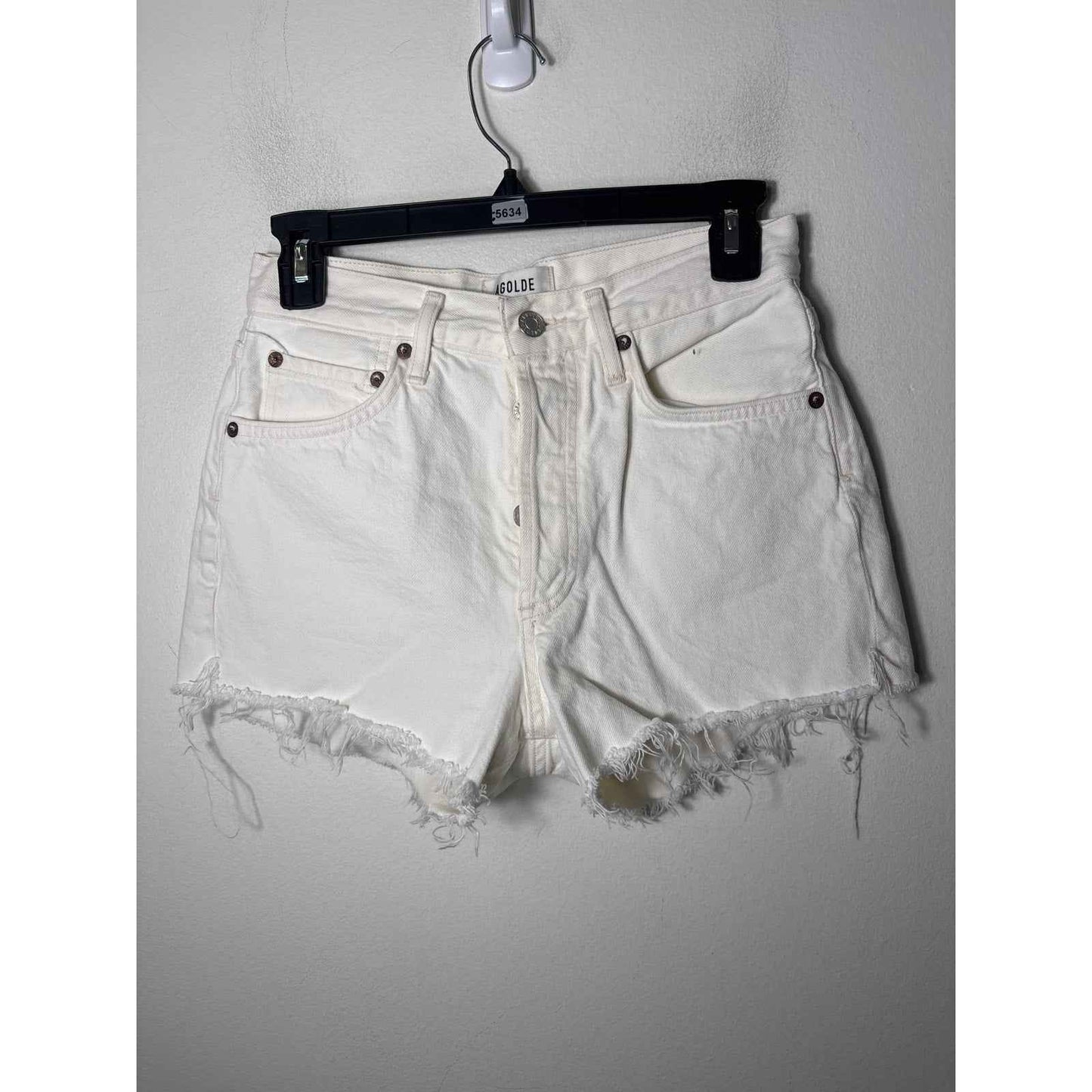 Agolde White Denim Cutoff Shorts Sz 24