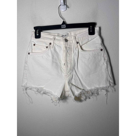 Agolde White Denim Cutoff Shorts Sz 24