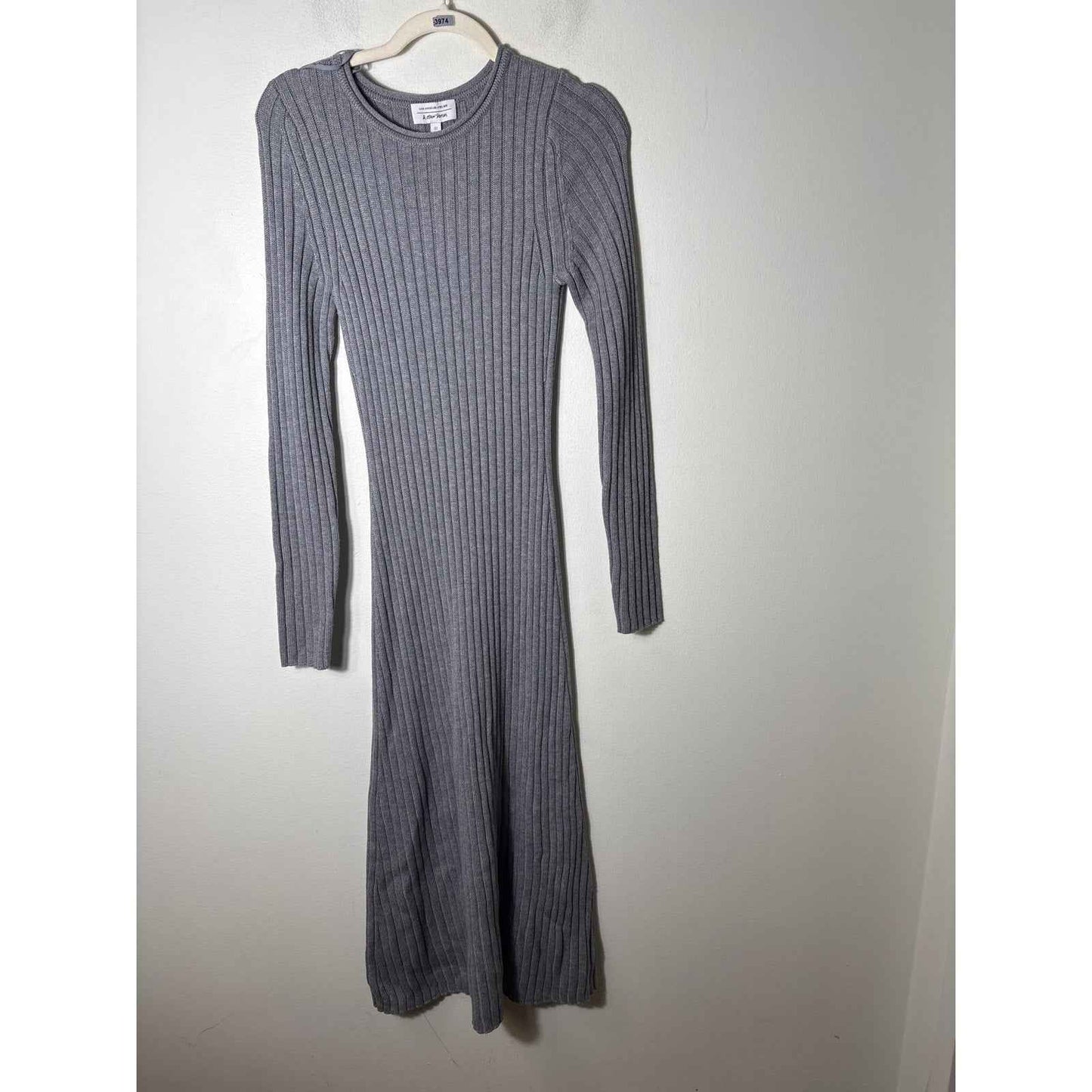 Los Angeles Atalier and Other Stories Gray Knit Body Con Ribbed Maxi Dress Sz S