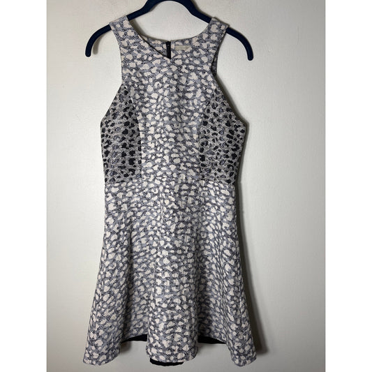 Townsen BLue and White Cheetah Print Mini Dress Sz 4