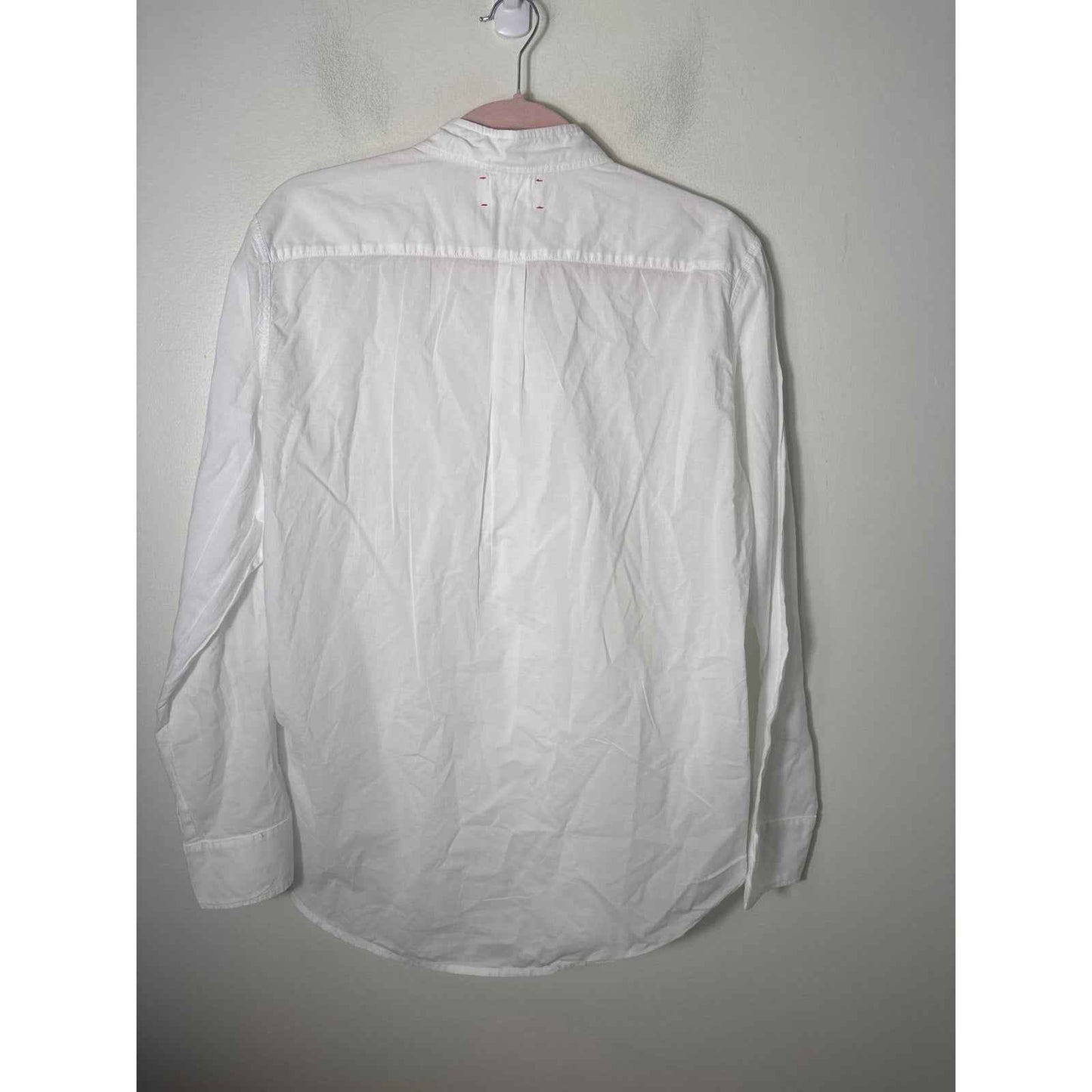 Xirena White Cotton Long Sleeve Ruffle Front Blouse Sz S