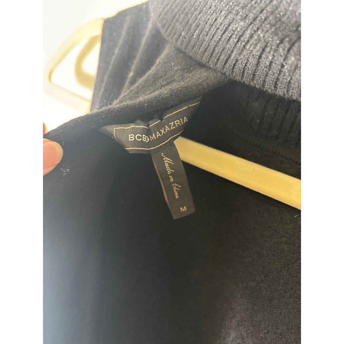 BCBG Black Sleeveless Backless Knit Mock Sweater Sz M