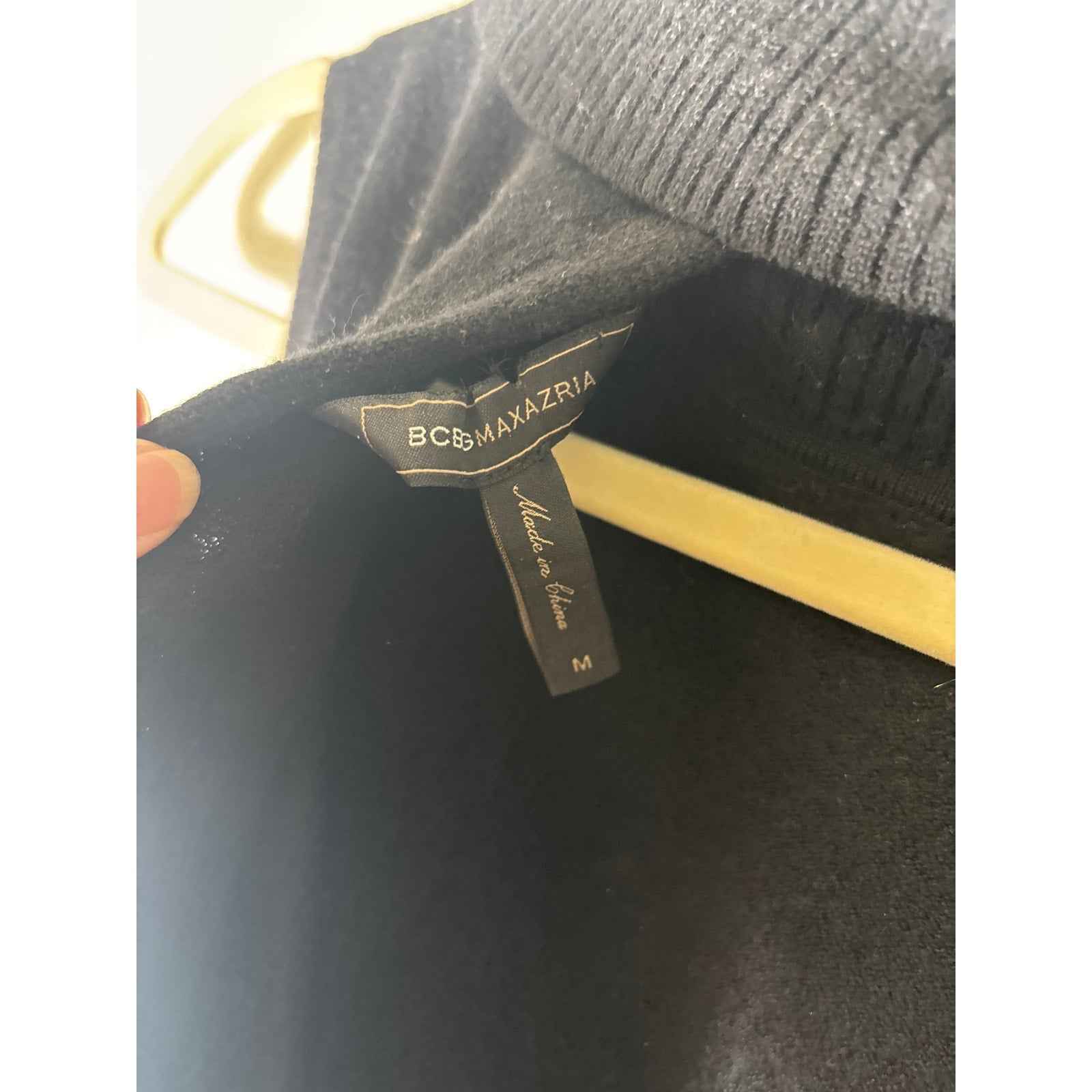 BCBG Black Sleeveless Backless Knit Mock Sweater Sz M