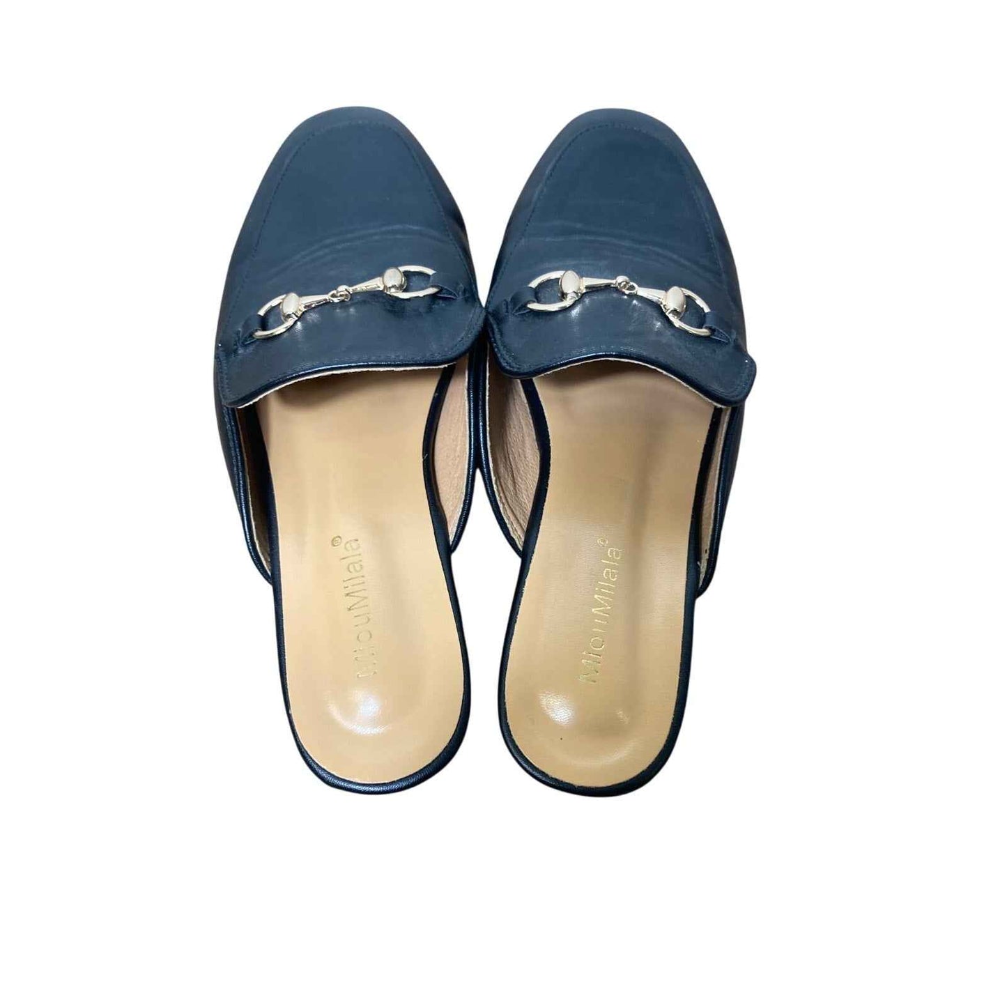 Miou Miliaia Black With Gold Horse Bit Slip On Shoes Sz 39 (8)