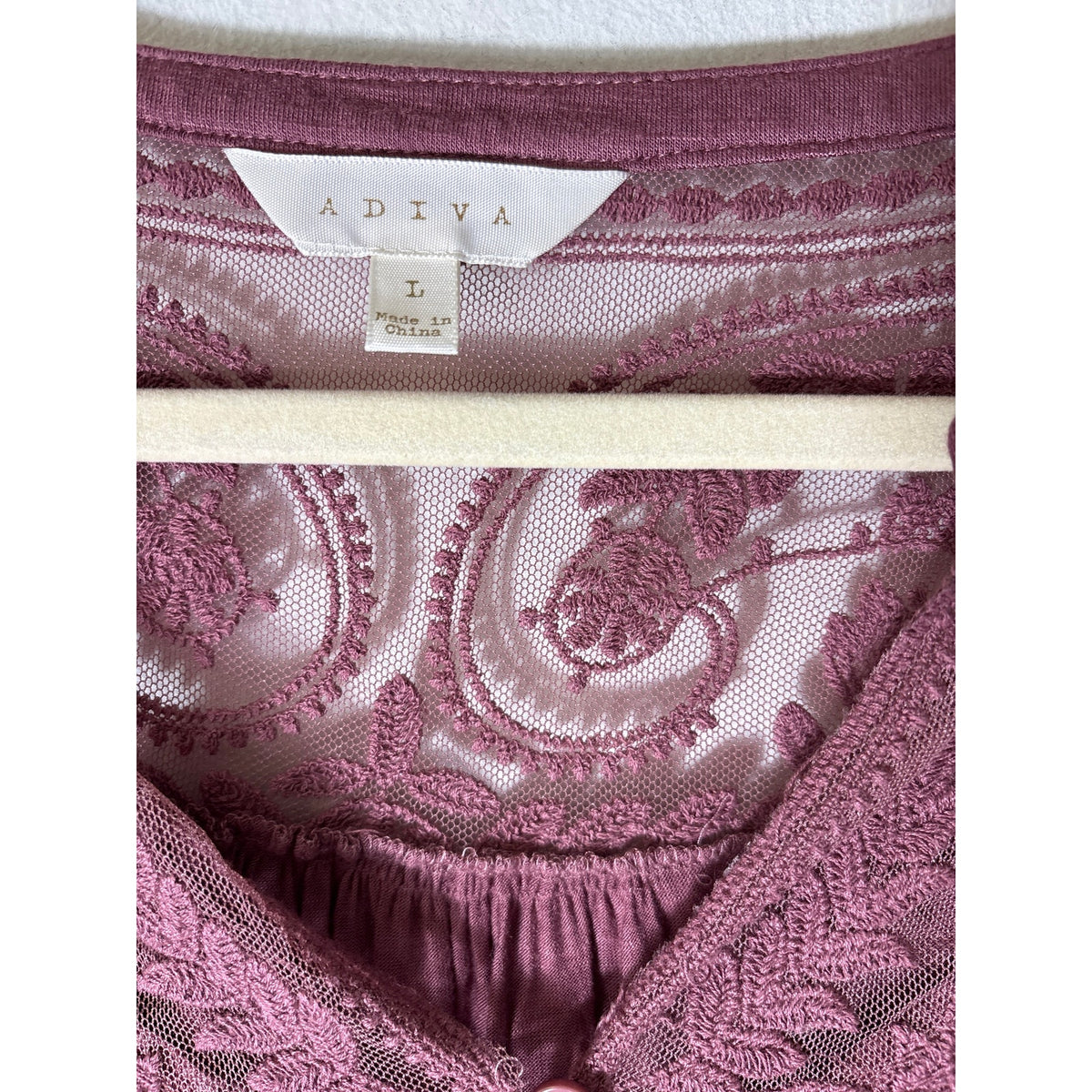 Adiva long sleeve maroon top Sz L