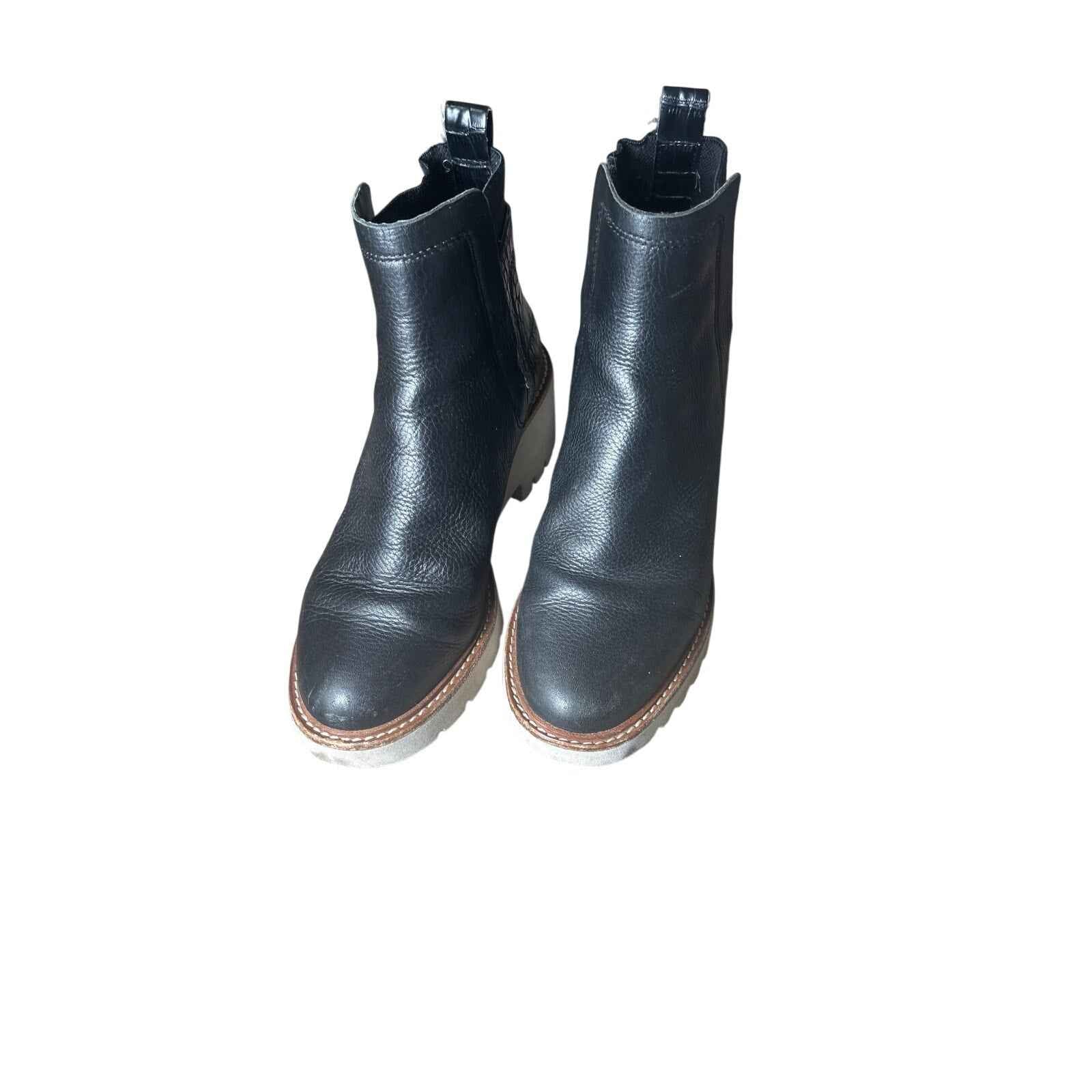 Dolce Vita Black Platform Pull On Ankle Boots Sz 7.5