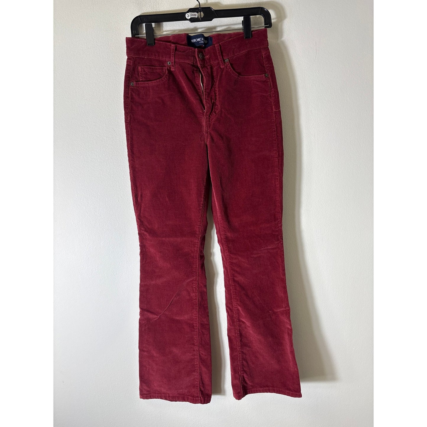 Veronica Beard Red/Rust Cameron Bootcut High Rise Cord Jeans Sz 28