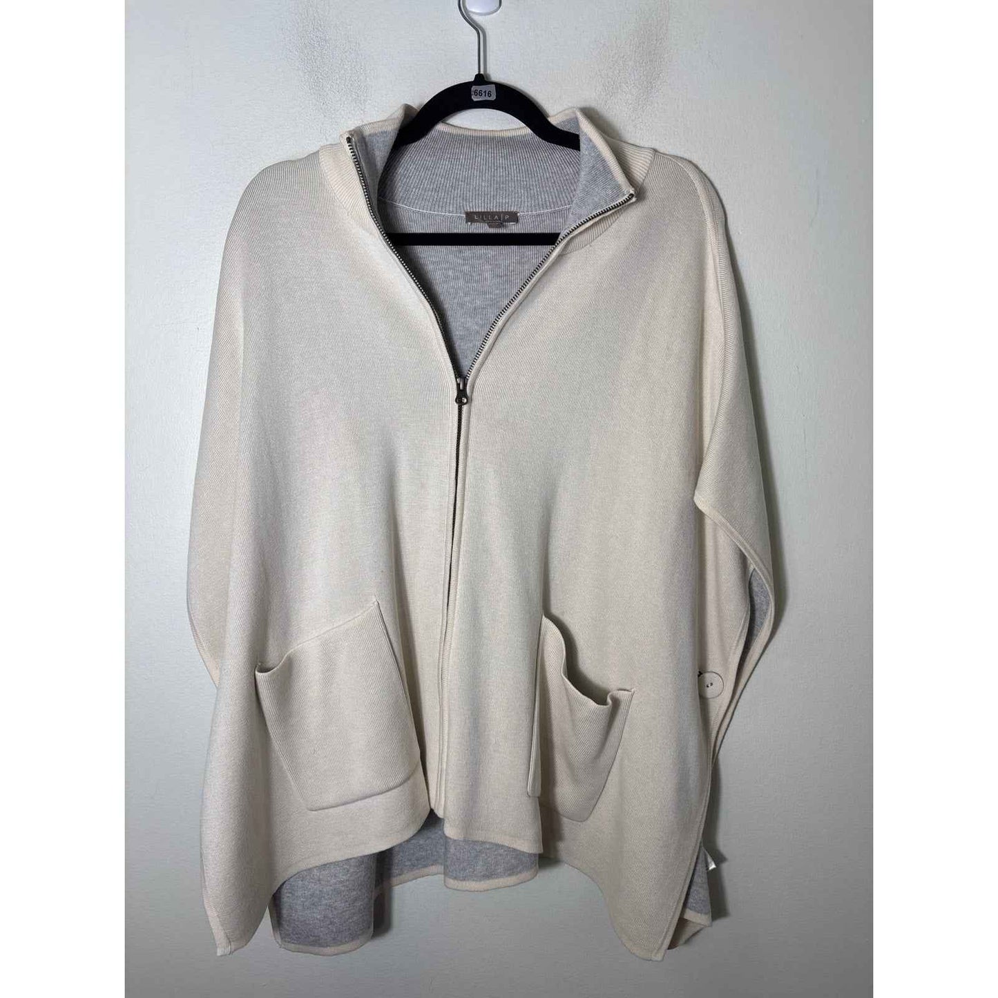 Lilla P Beige Sweater Poncho Sz OS