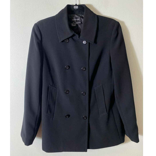 Focus 2000 Black Double Breasted Blazer Jacket Sz 6