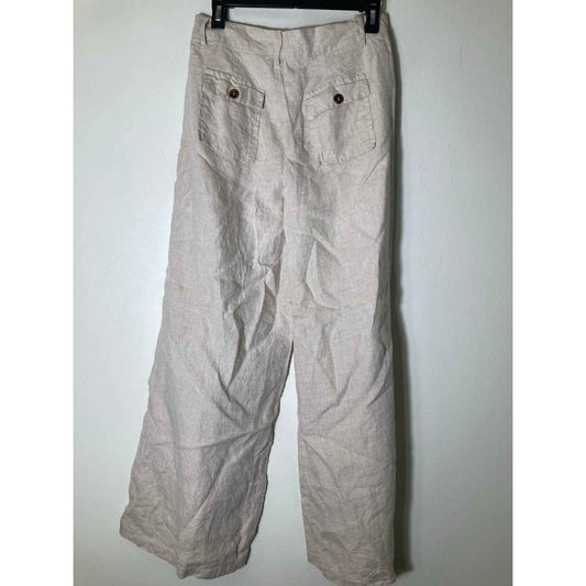 4Our Dreamers Tan Linen Wide Leg Pants Sz s
