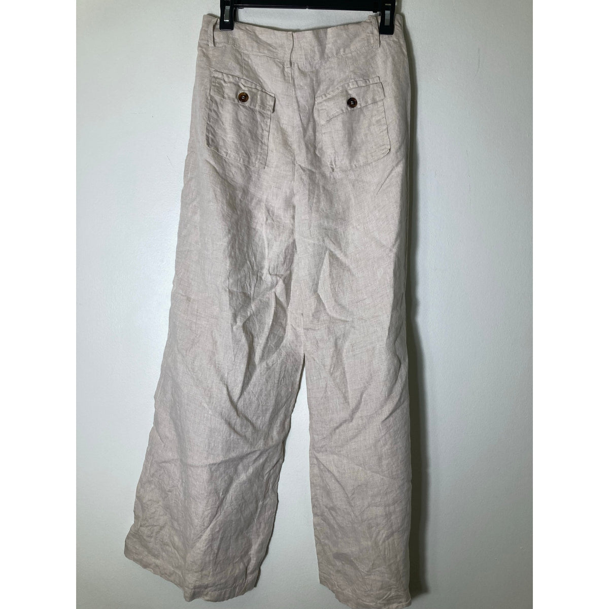 4Our Dreamers Tan Linen Wide Leg Pants Sz s