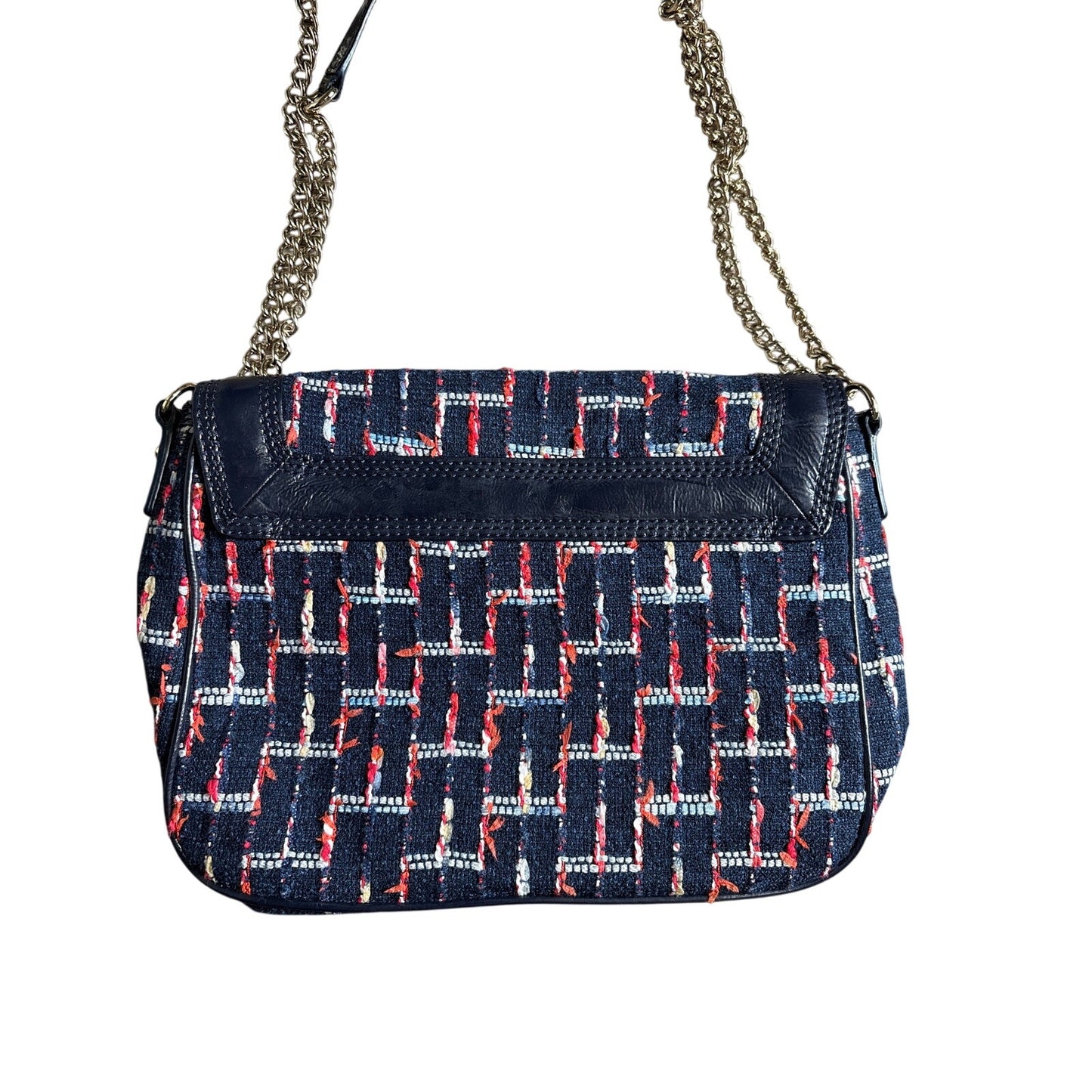 Kate Spade Red White & Blue Foldover Chain Shoulder Bag Sz 11"x8"