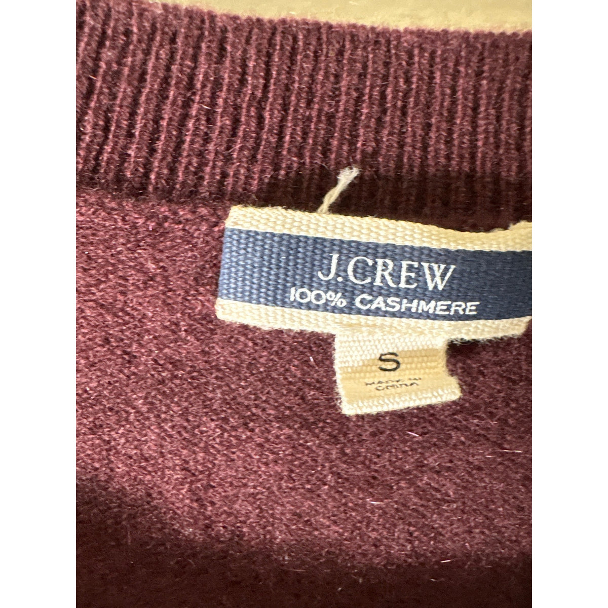 J.Crew Merlot 100% Cashmere Crewneck Pullover Sweater Sz S