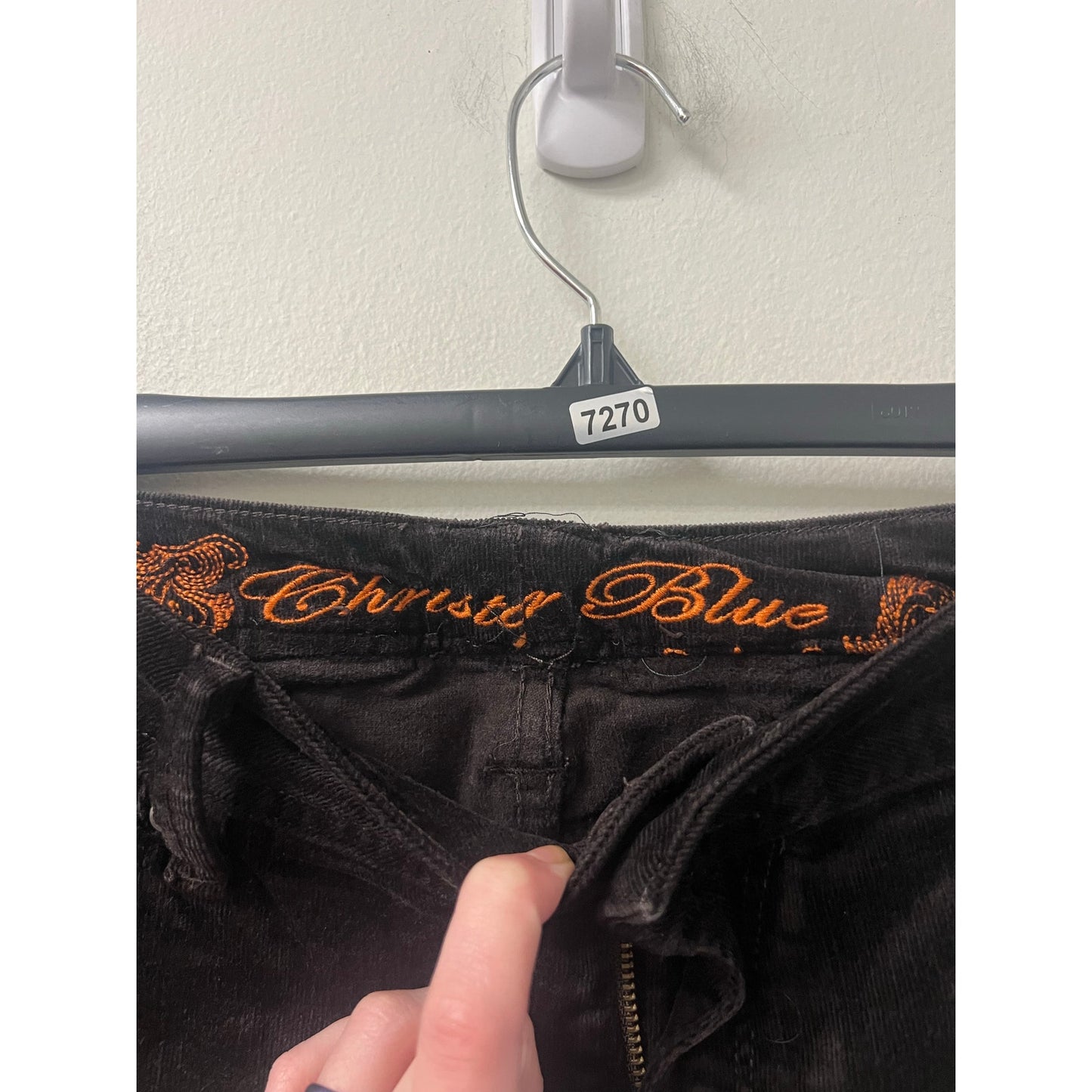 Christe Blue Womens Brown Cord Wide Leg Jeans Sz M/8