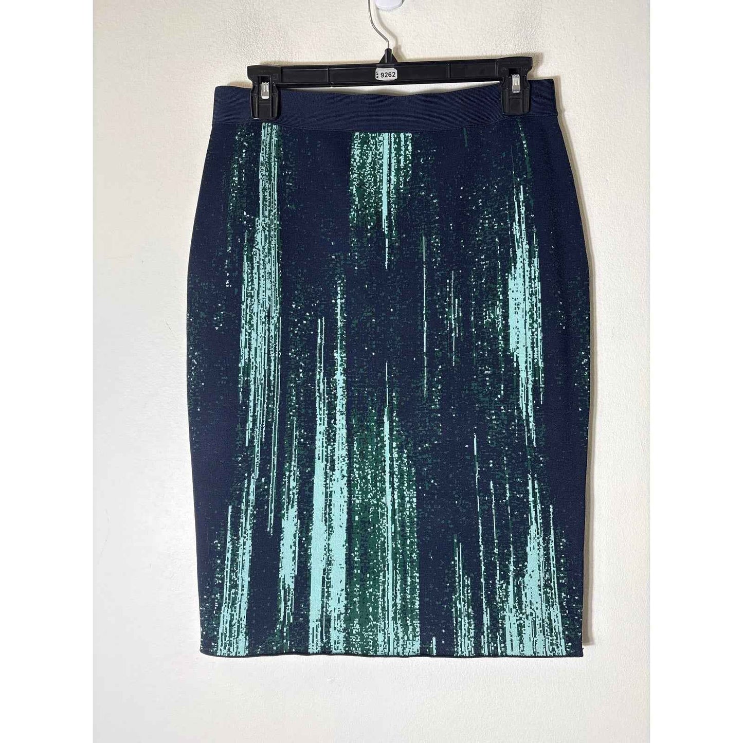 Carlisle Navy,Green&Mint Print Knit Pencil SKirt Sz S