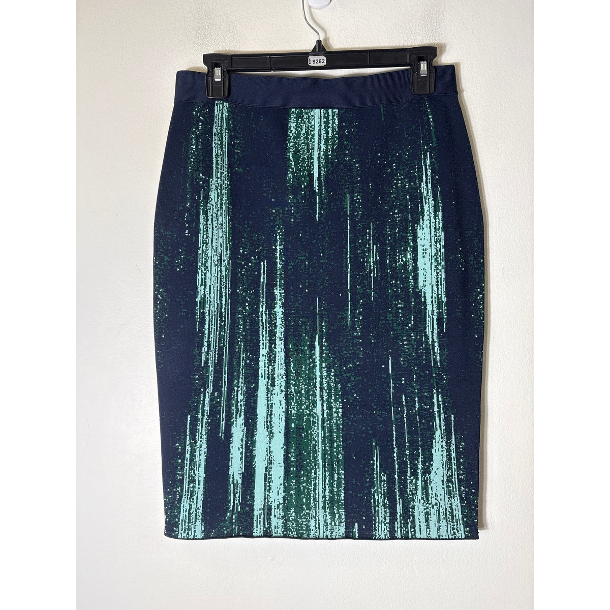 Carlisle Navy,Green&Mint Print Knit Pencil SKirt Sz S