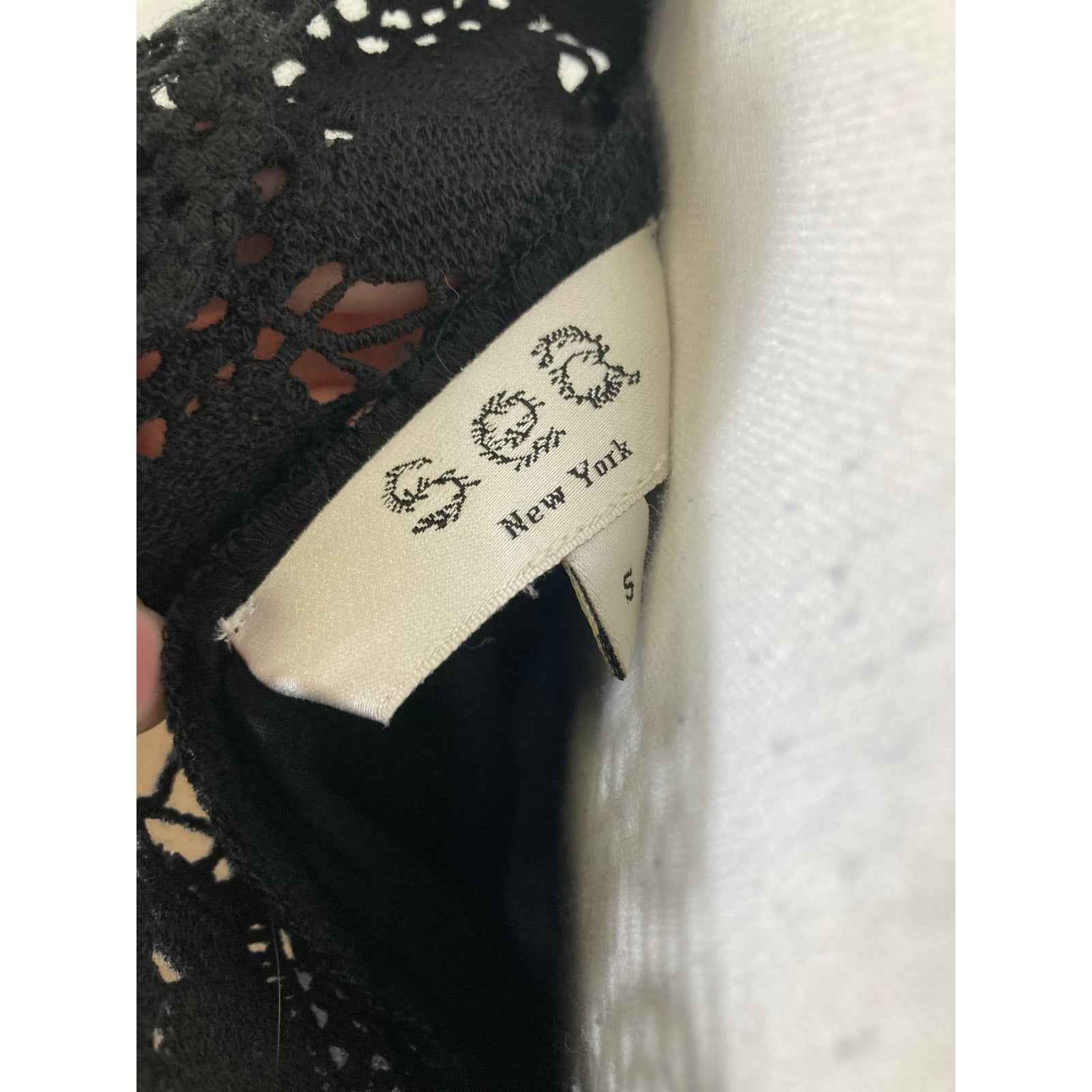 Sea Black Linen Spaghetti Tie Strap Dress Sz S