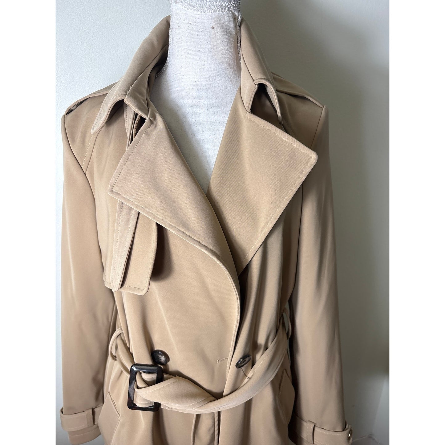NWOT Donna Karan Khaki Trench Coat Sz M