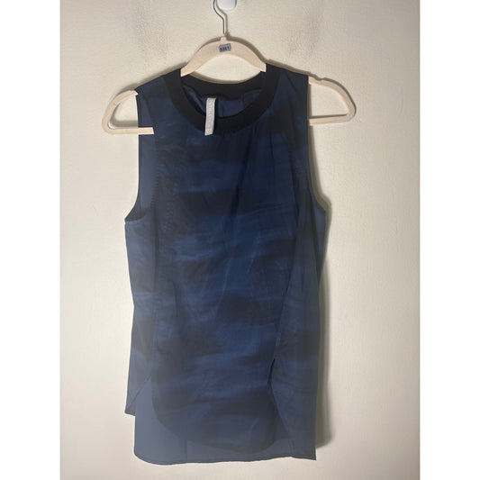 Athleta Black and Navy Blue Sleeveless Light Weight Top Sz S