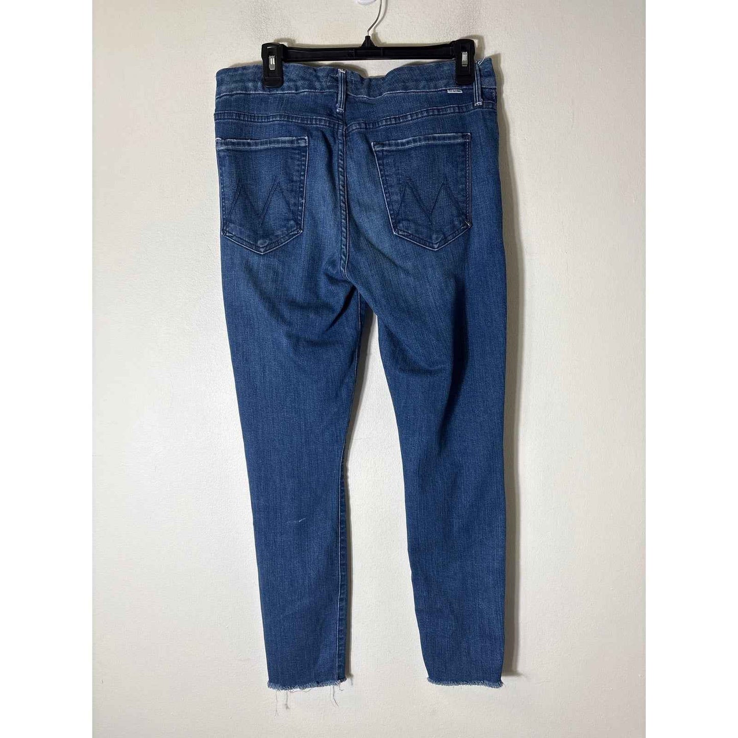 Mother Medium Wash The Looker Ankle Fray Blue Jean Sz 30