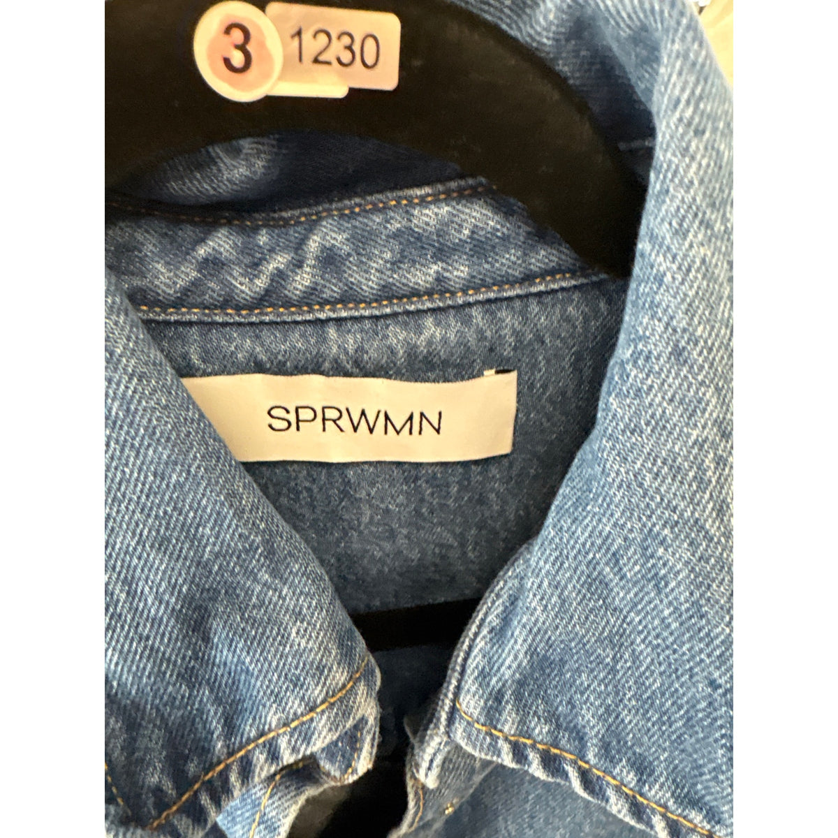 SPRWMN Blue Long Sleeve Denim Snap Front Closure Sz S