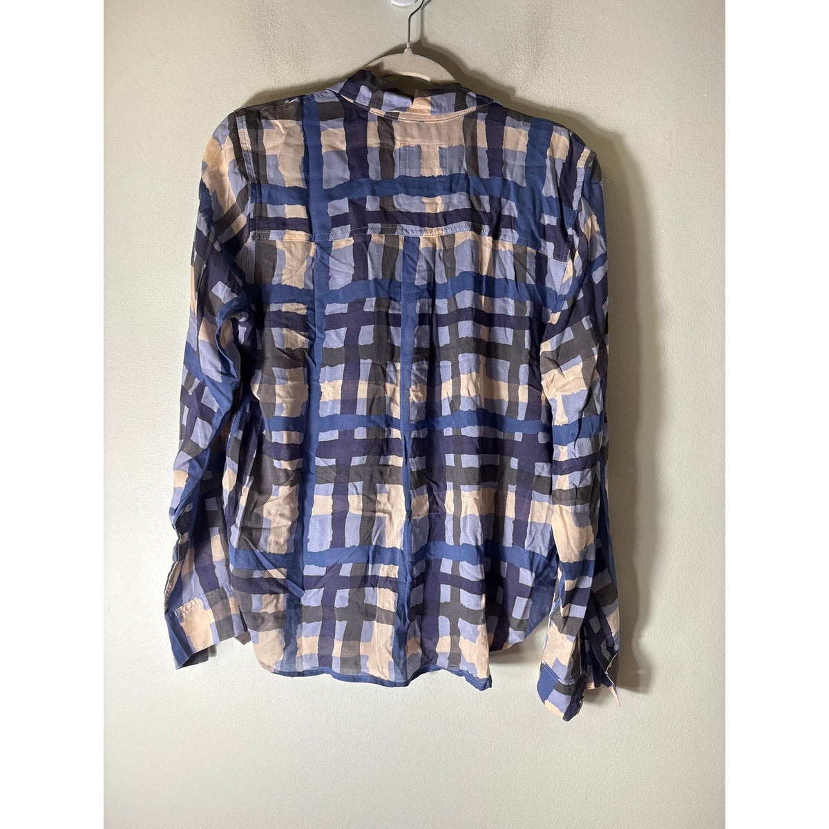 Rails Blue and Pink Button Up Blouse Sz S