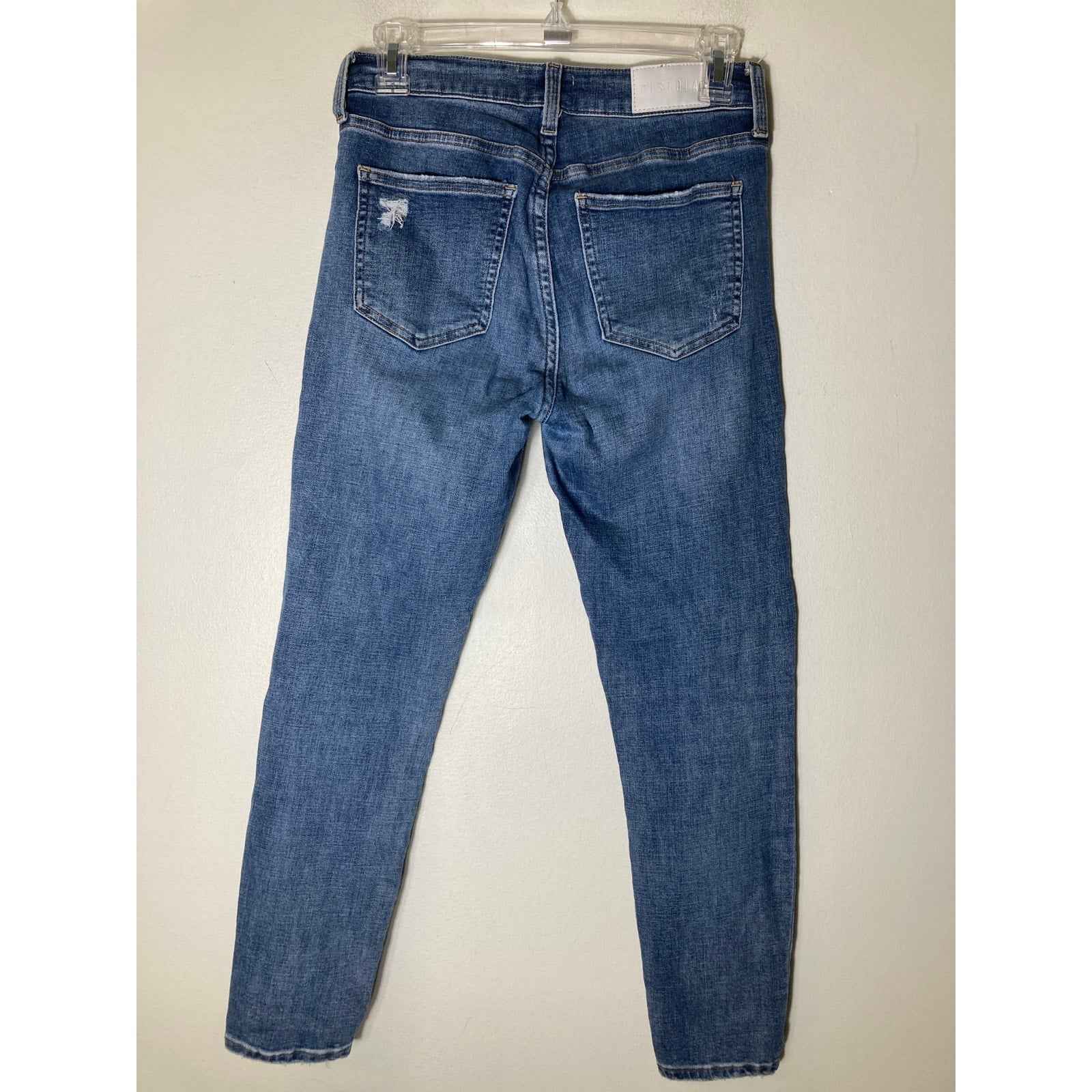 Pistola Blue Distressed Skinny Ankle Jeans Sz 26