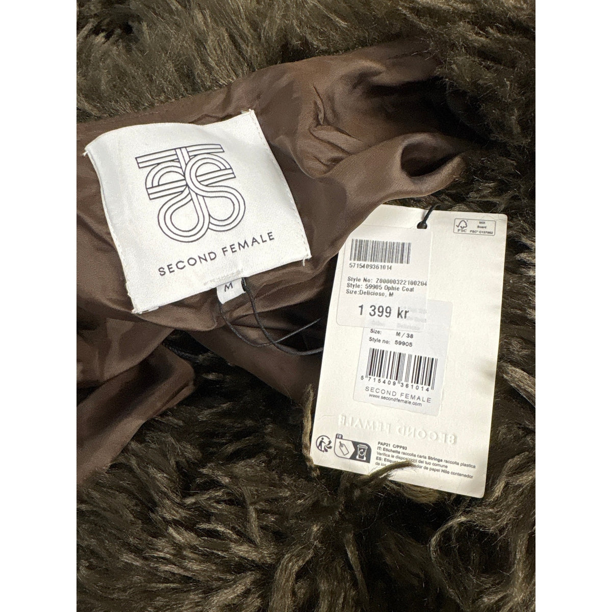 NWT Second Female Brown Long Sleeve "Ophie Coat" Sz M