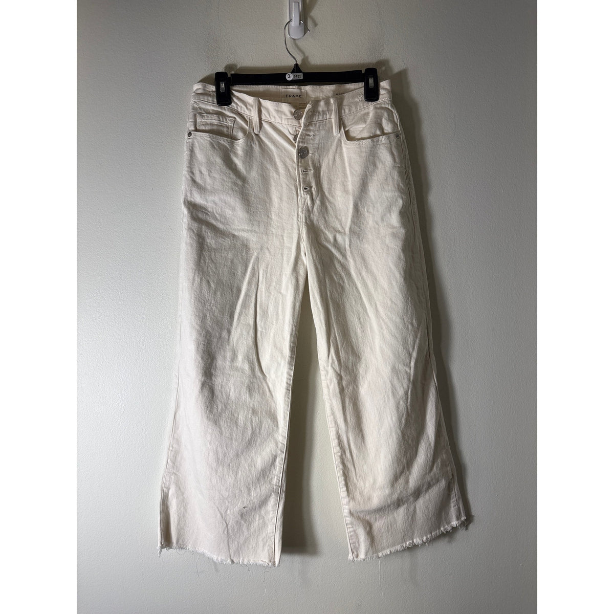 Frame White Ali Wide Crop Denim Szz 29