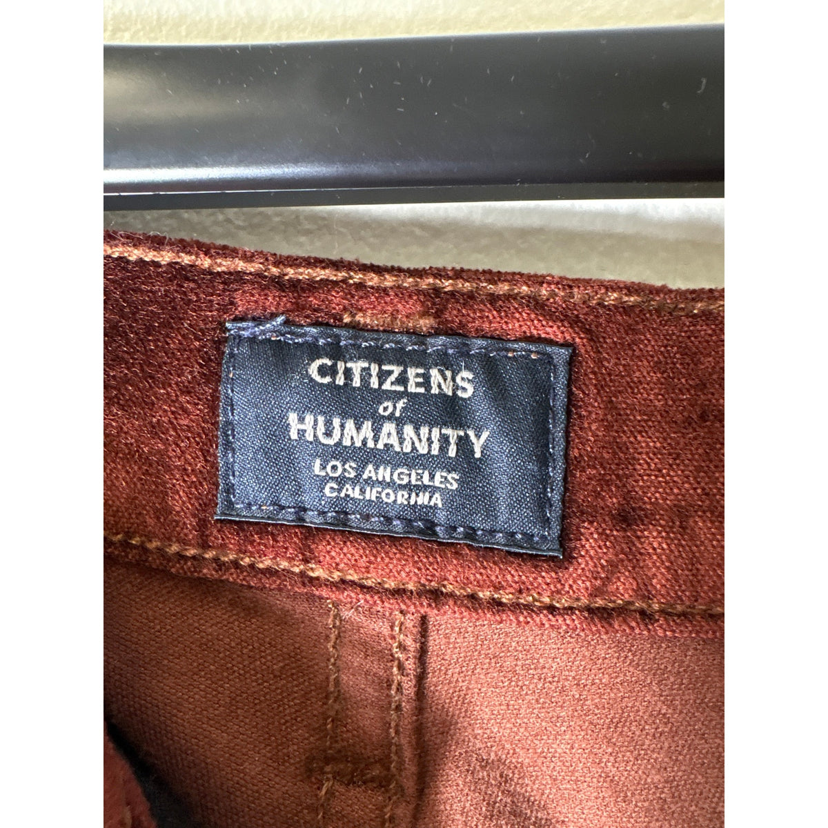 Citizens Of Humanity Deep Orange Georgia Velvet Denim Sz 27