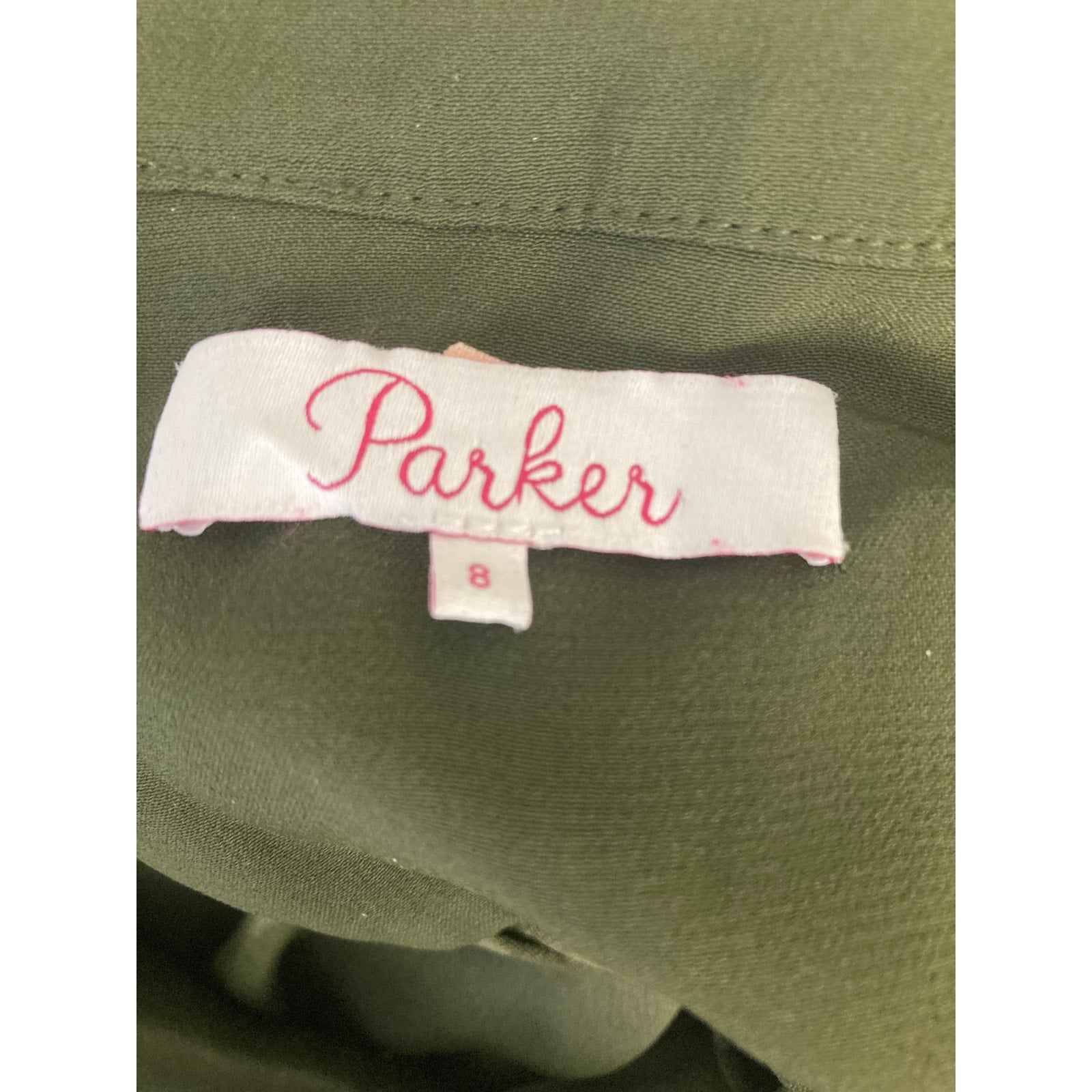 Parker Hunter Green Short Sleeve Cargo Style Viscose Jumpsuit Sz 8