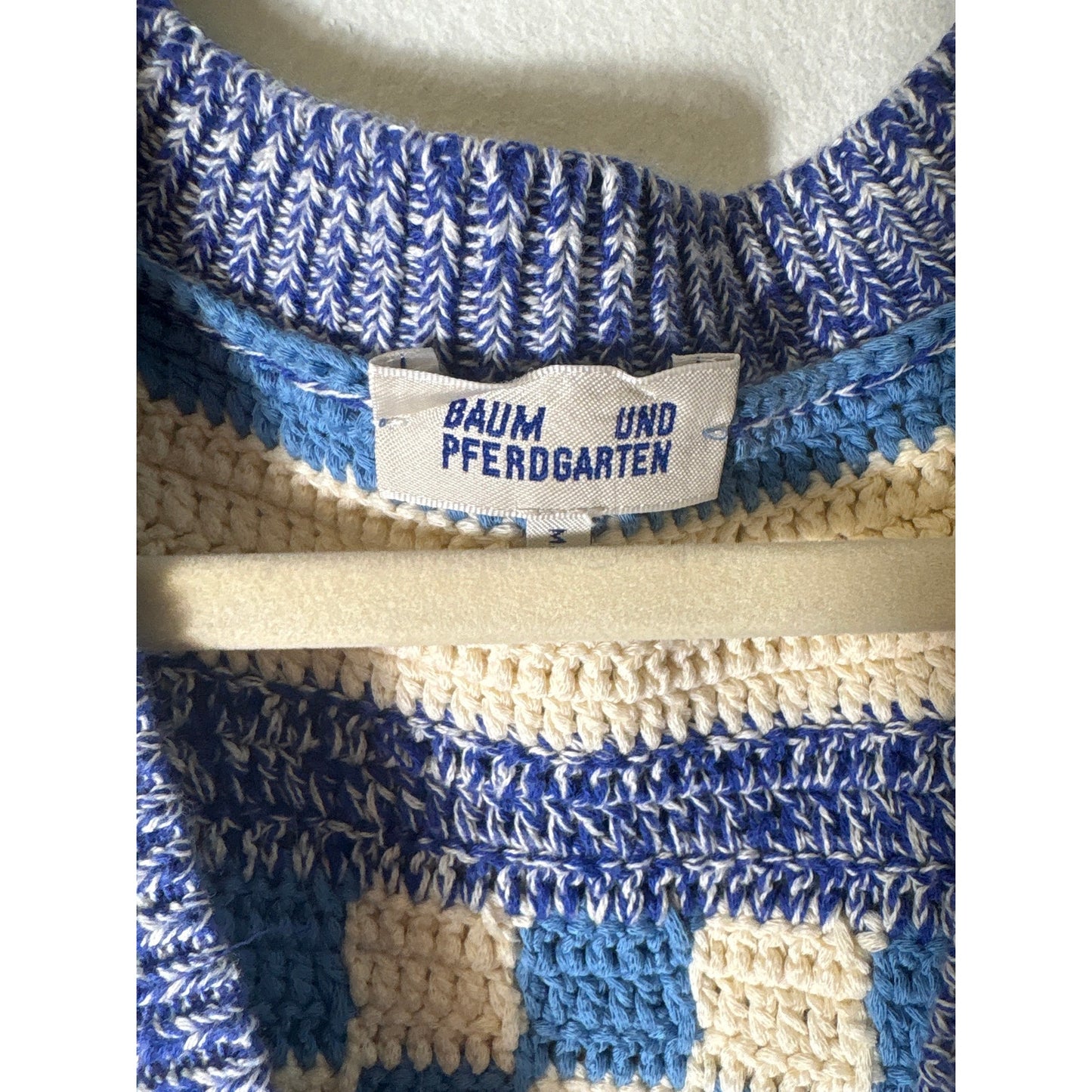 Baum Und Pferdgarten Blue Sleeveless Cotton Knit Sweater Sz L