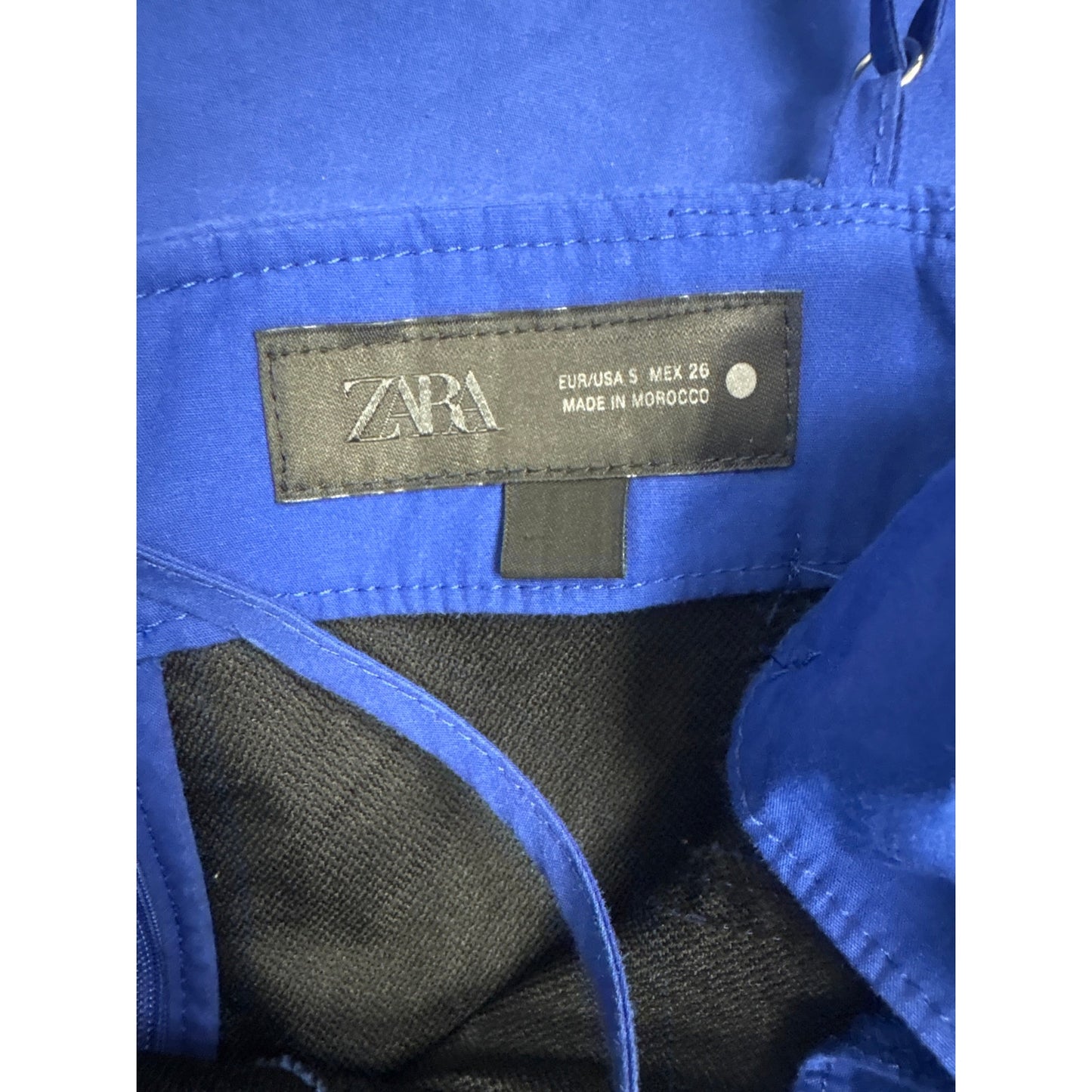 Zara Cobolt Blue Spaghetti Strap Seamed Maxi Dress Sz S