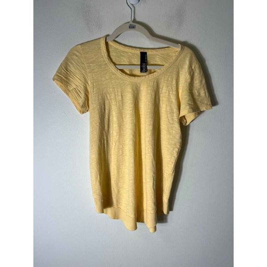 Bobi Yellow Scoop Neck Short Sleeve Tee Size Small