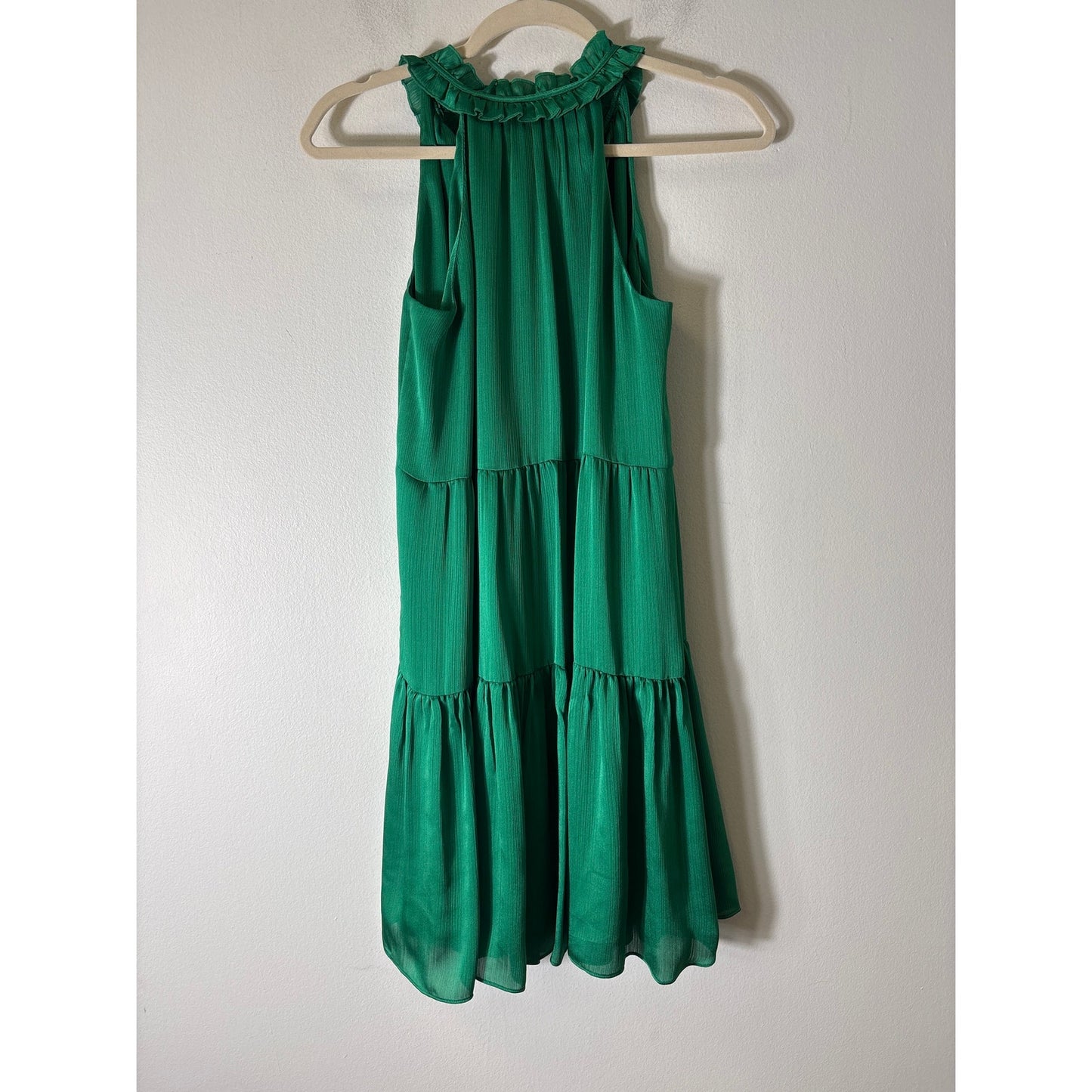 Trina Turk Classic Green Sleeveless Tiered Knee Length Dress Sz XS
