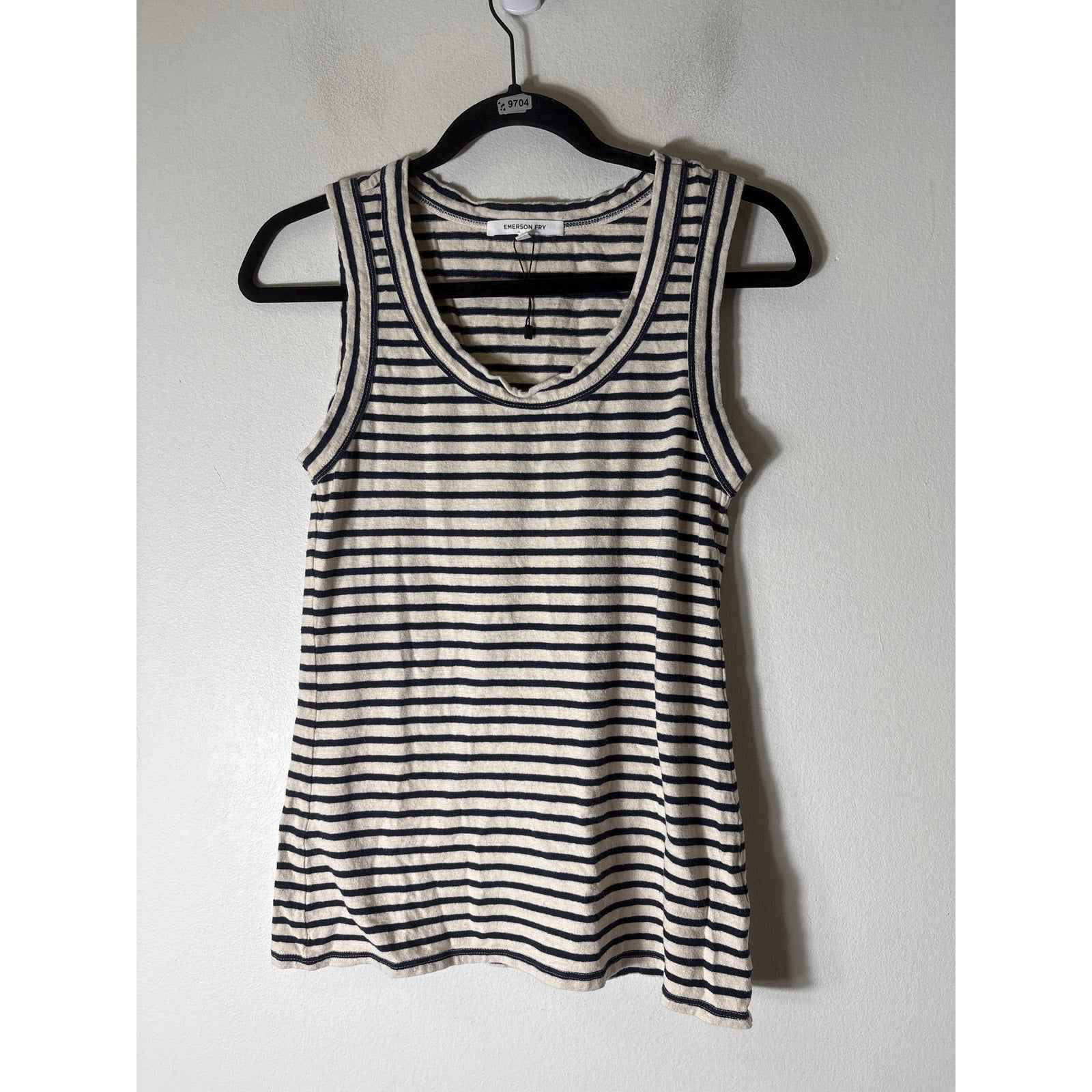 Emerson Fry Navy Stripe Sleeveless Tank Sz S