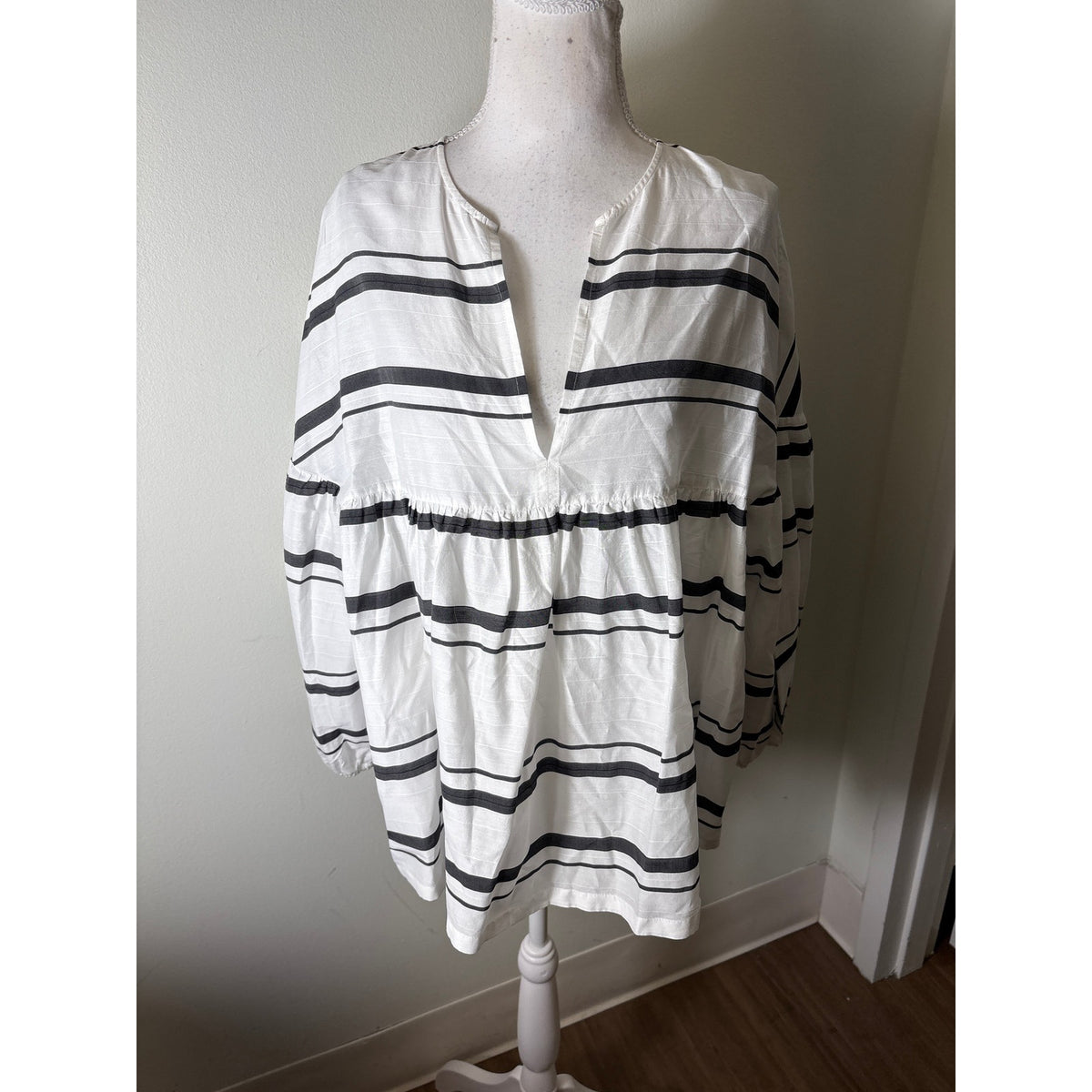 Piazza Sempione Black and White Stripe Italian Shirt Sz 50